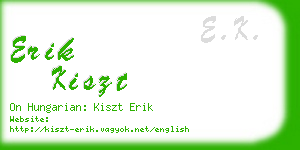 erik kiszt business card